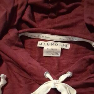 Magnolia Maroon Pullover with White Accents